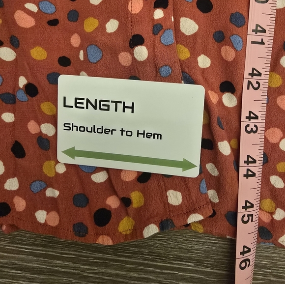 LOFT Size 8 Multicolored Polka Dot Midi Shirt Dress - Picture 7 of 9